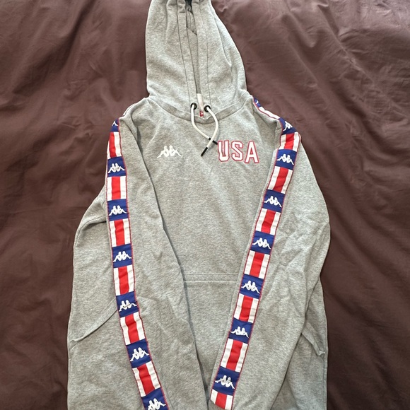 Kappa Gray Hoodie with Red Logo - Picture 1 of 3